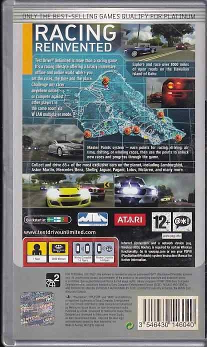 Test Drive Unlimited - Platinum - PSP (B Grade) (Genbrug)